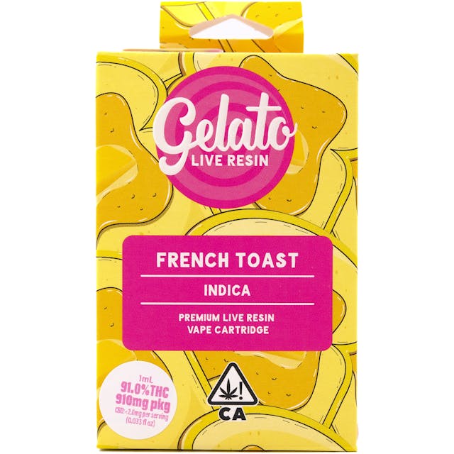 Photograph of product: French Toast Live Resin Vape Cart 1g - Cart