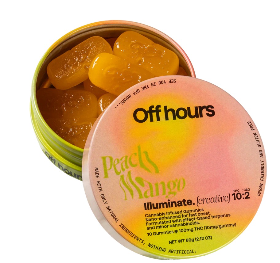 Photograph of product: Off Hours - Peach Mango (Illuminate) - Gummies - 100 mg