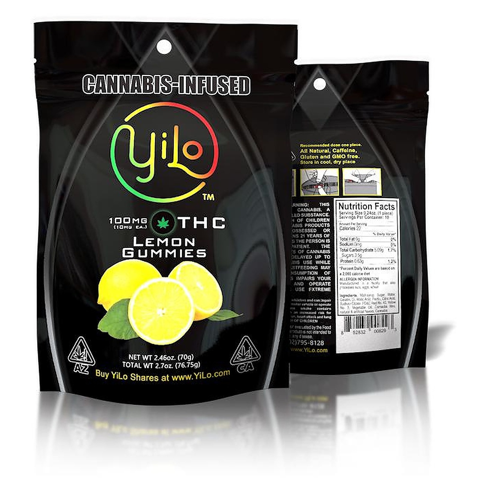 Photograph of product: YiLo Lemon Gummies 100mg 10-pack