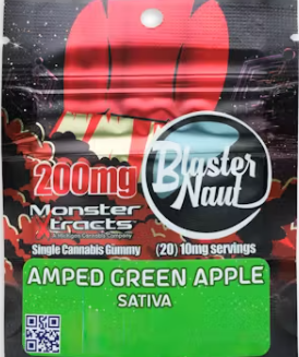 Photograph of product: Amped Green Apple | Blaster Naut | Monster Xtracts | 200MG