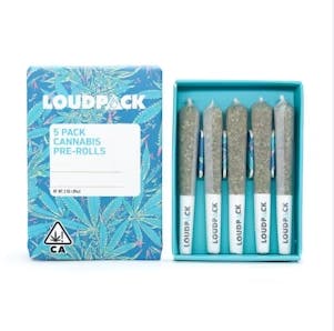 Photograph of product: Loudpack - Pineapple Cream Preroll 5-pack 2.5g