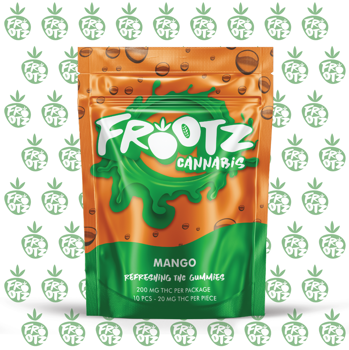 Photograph of product: FROOTZ | Edible | Gummies | Mango | 200mg