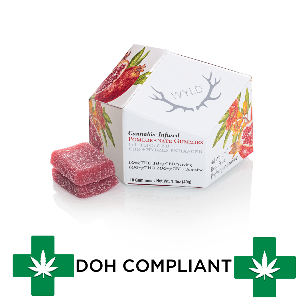 Photograph of product: DOH | Pomegranate 1:1 CBD Gummies | 10pk