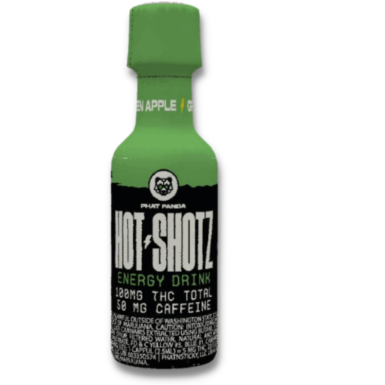 Photograph of product: Green Apple Caffeine Energy 100mg 2oz Hot Shotz (Phat Panda)