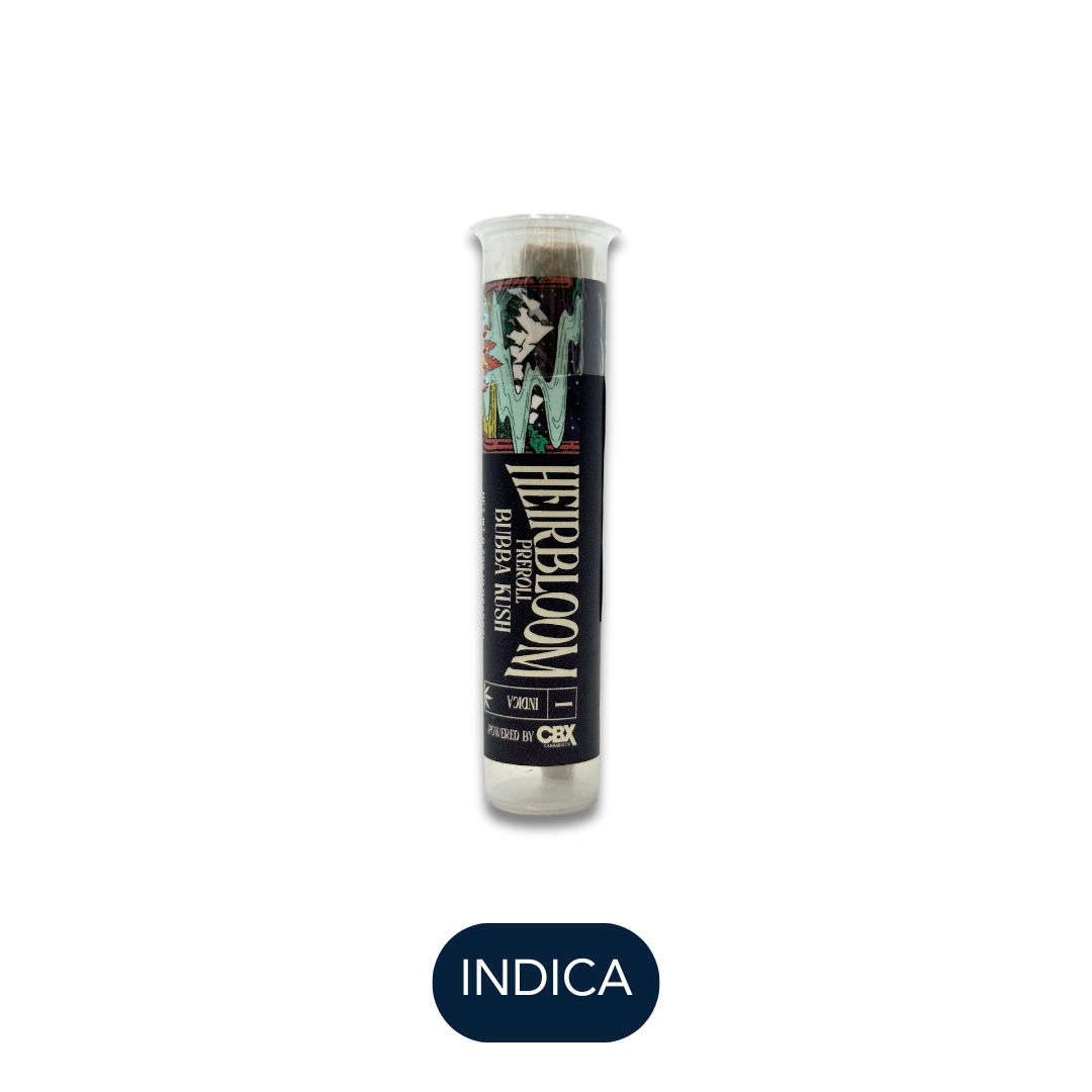 Photograph of product: Heirbloom Legacy Flower - Powered by Cbx - Master Kush - Preroll - .75g