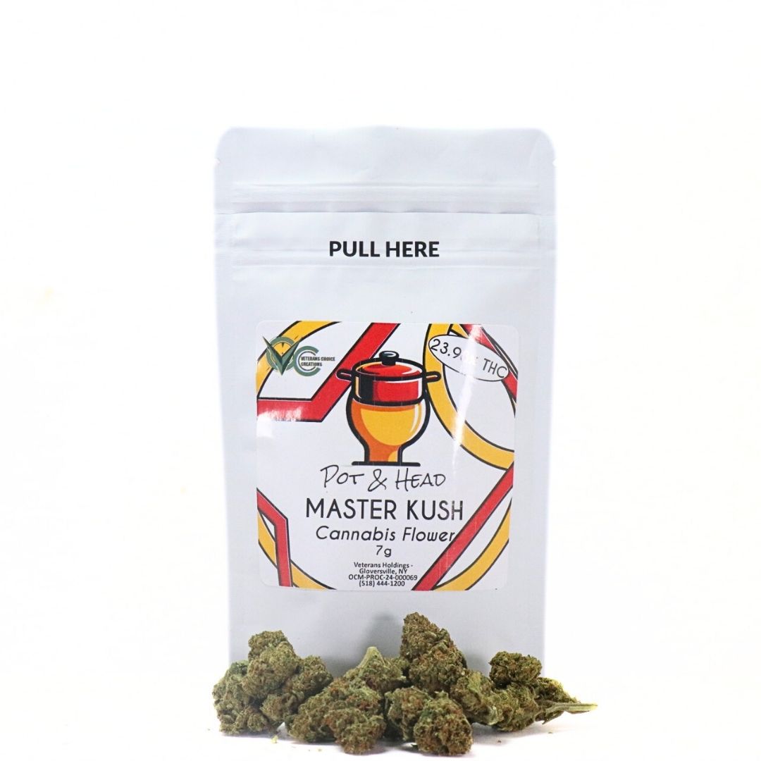 Photograph of Product: Pot & Head | Master Kush | Flower | Indica-Hybrid - 7g