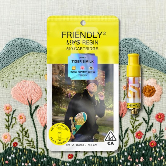 Photograph of product: Friendly Brand Tiger's Milk 1g Live Resin Cartridge