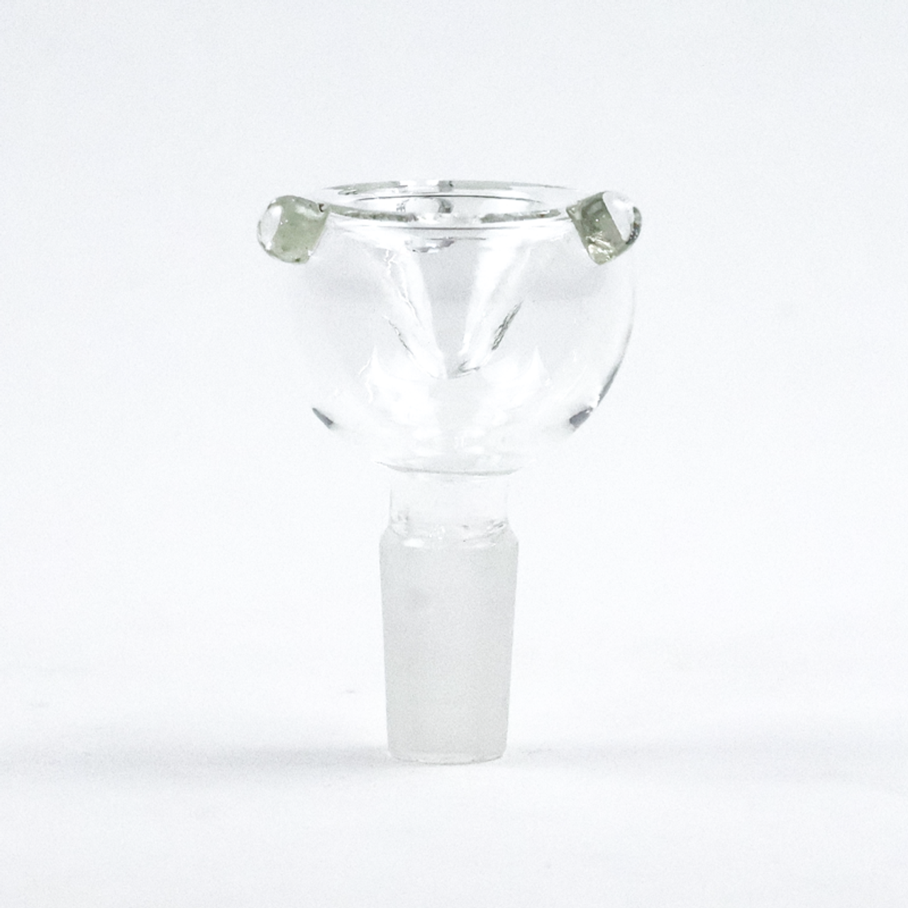 Photograph of product: LuvBuds - Glass on Glass 14mm Male Clear Bowl with Handle