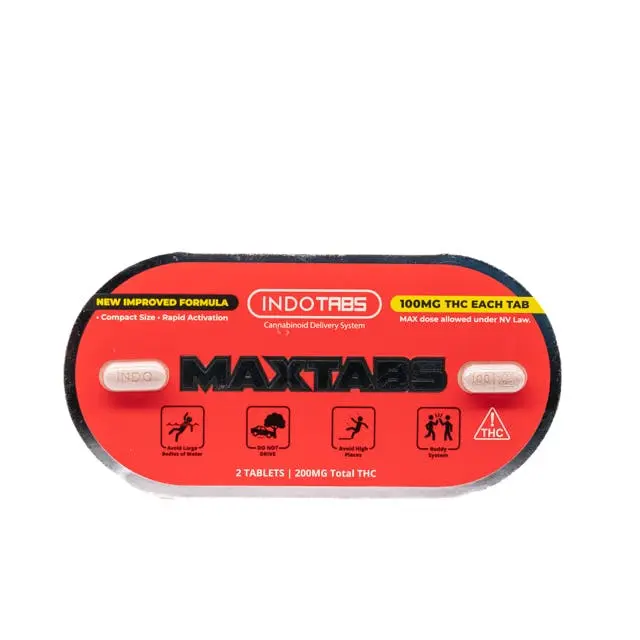 Photograph of Product: Indotabs | 100mg Maxtabs THC Infused Tablets | 2pk | 200mg