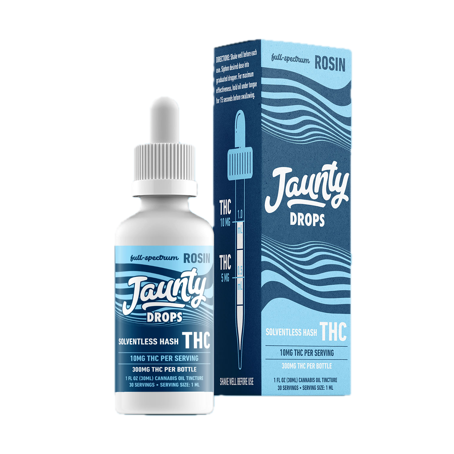 Photograph of product: Jaunty Rosin Drops 30srv 10mg Tincture