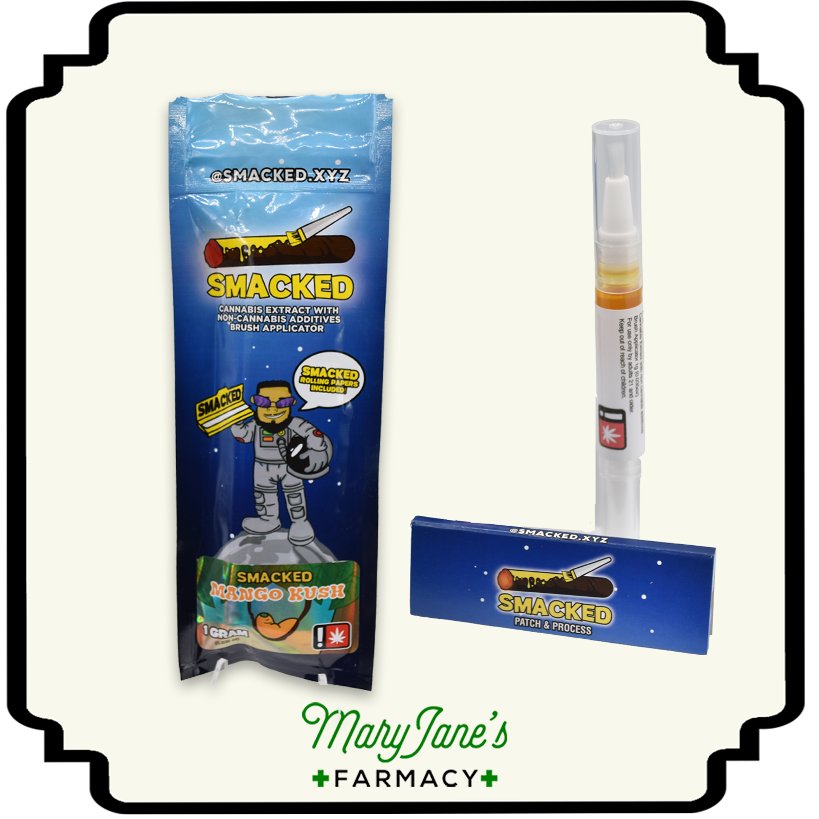 Photograph of product: Mango Kush Flavored Brush Applicator with Papers | 1g