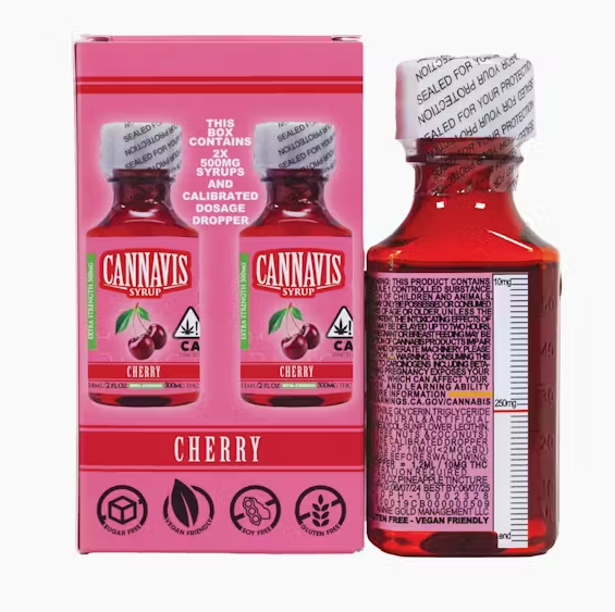 Photograph of product: Cannavis Cherry Syrup 2PK 1000mg 4oz