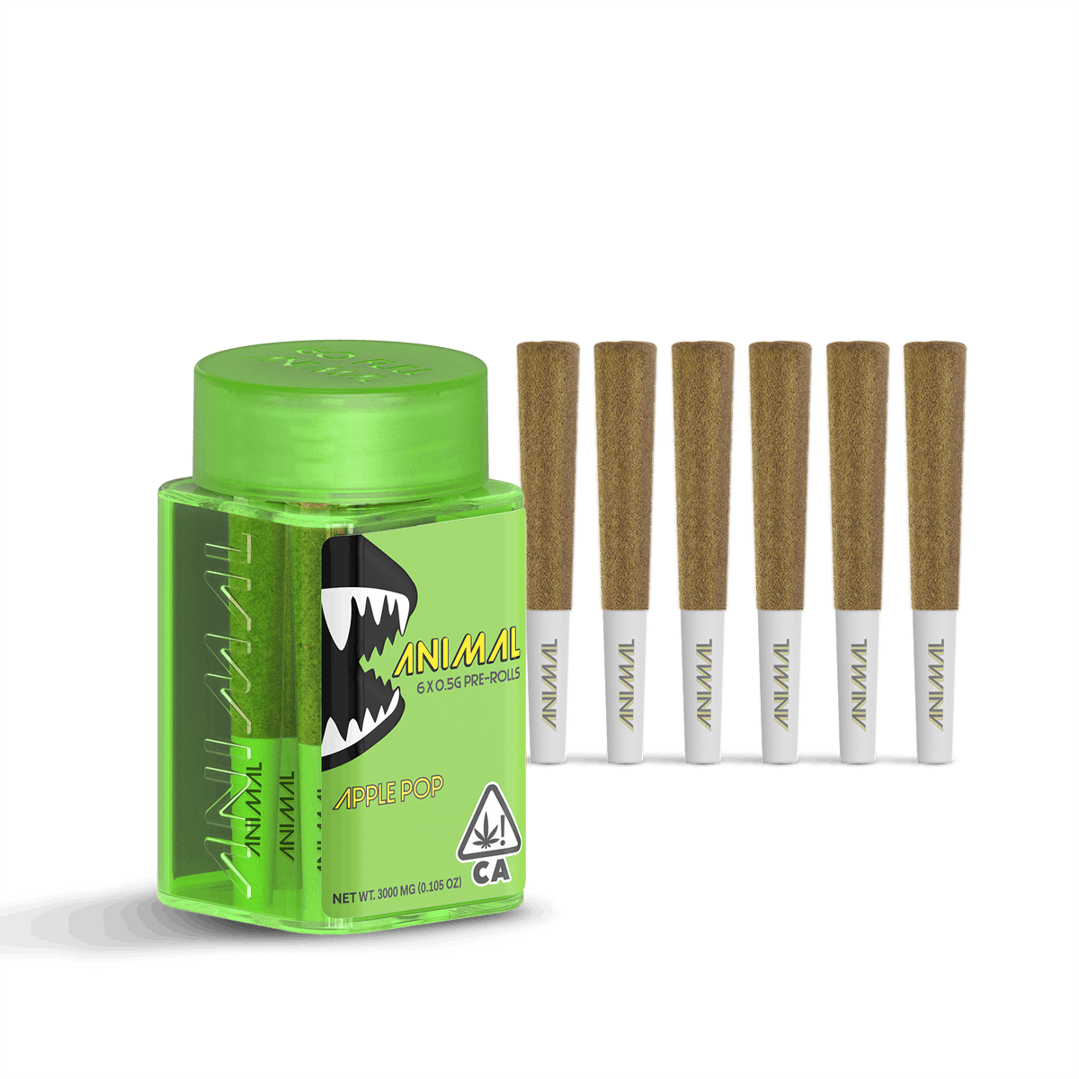 Photograph of product: ANIMAL - 6x .5G SUPER INFUSED PRE ROLL PACK - APPLE POP