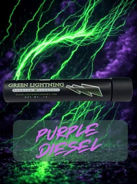 Photograph of product: Green Lightning: Purple Diesel | Pre-Roll