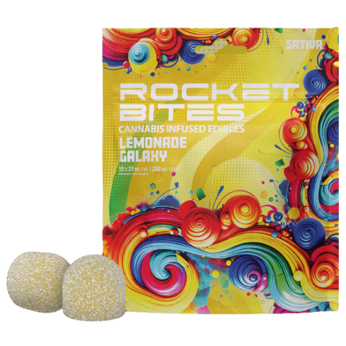 Photograph of product: Rocket Bites Lemonade Galaxy Oui'd Gummies 200mg TH-oui