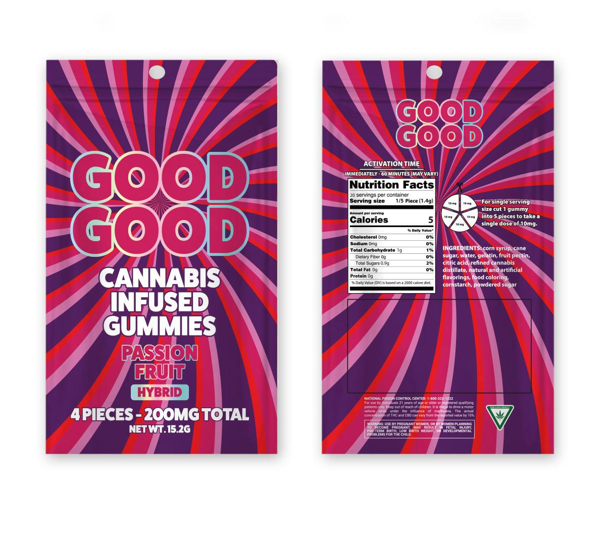 Photograph of product: Good Good Passion Fruit 200mg Gummies Rec