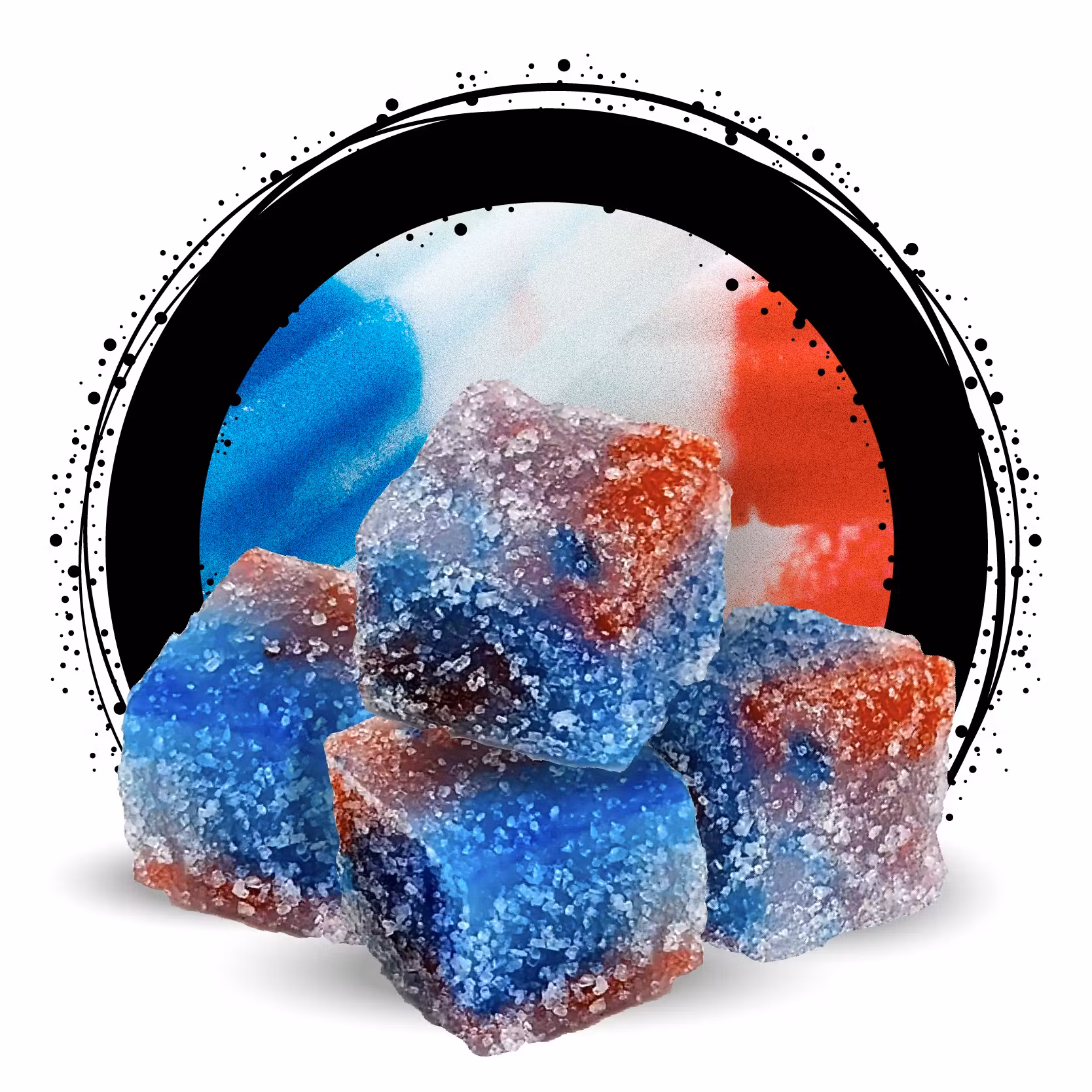 Photograph of product: Ozone 100mg Gummies - Red White & Berry