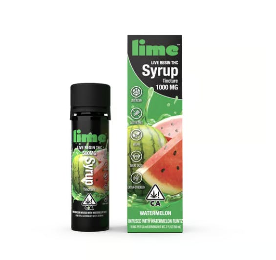 Photograph of product: LIME - WATERMELON - 1000MG - LIVE RESIN - TH-oui SYRUP - TINCTURE
