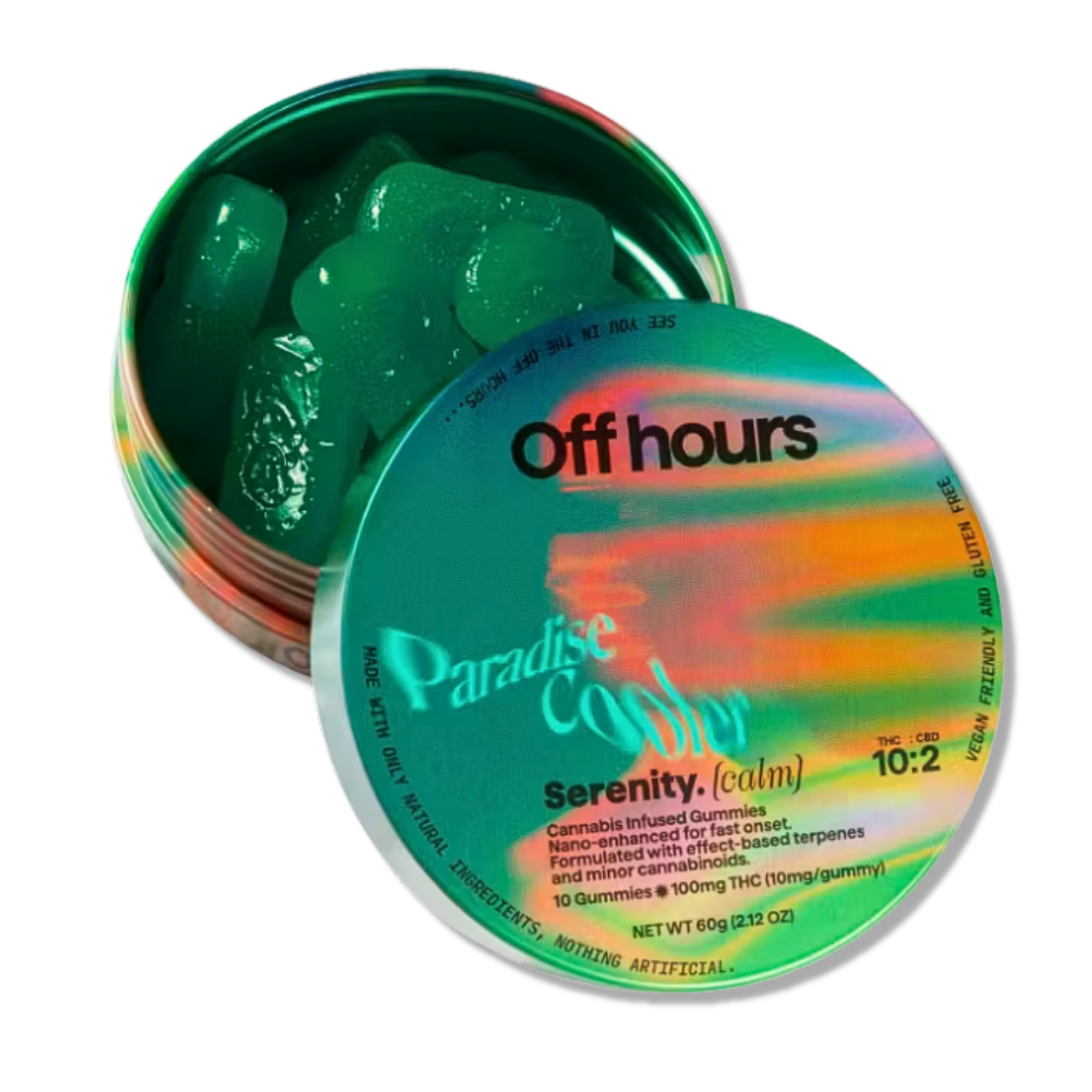 Photograph of product: Off Hours - Serenity Calm 10:2 TH-oui:CBD Gummies 10pk - 100mg