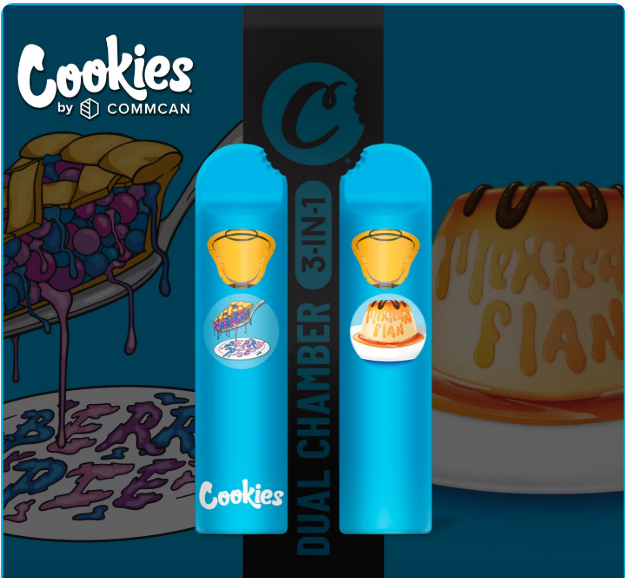 Photograph of product: Berry Pie x Mexican Flan Dual Disposable Vape | 1g | 82.59% - 85.3% TAC