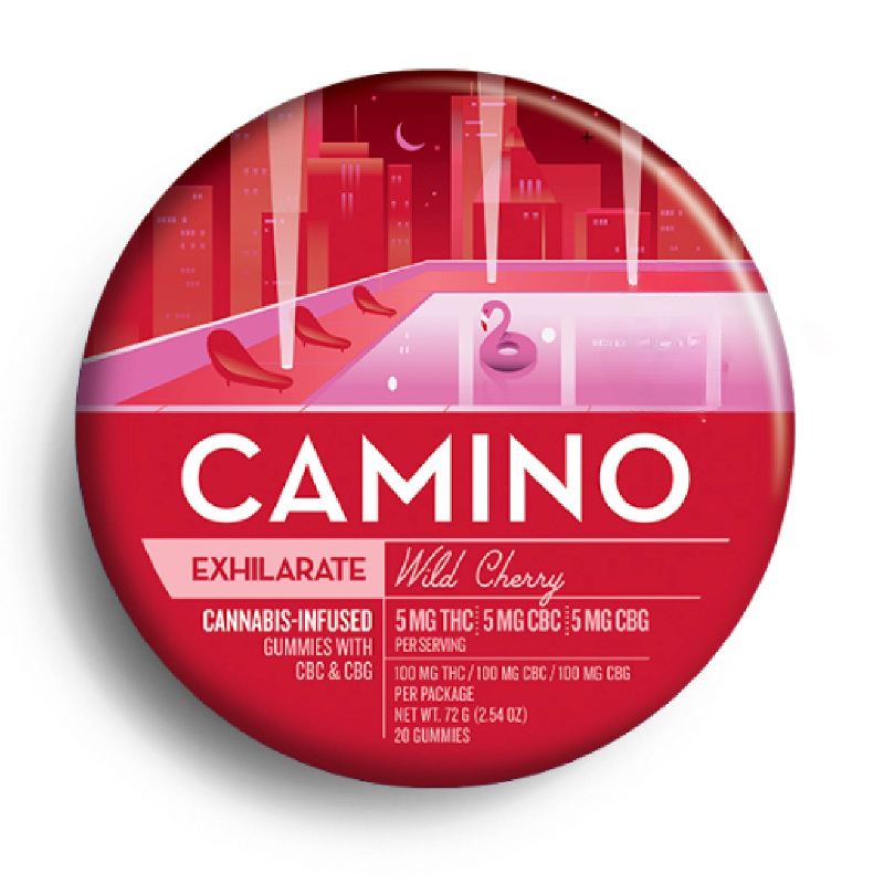 Photograph of product: Camino Wild Cherry 1:1:1 TH-oui:CBC:CBG Gummies 100mg