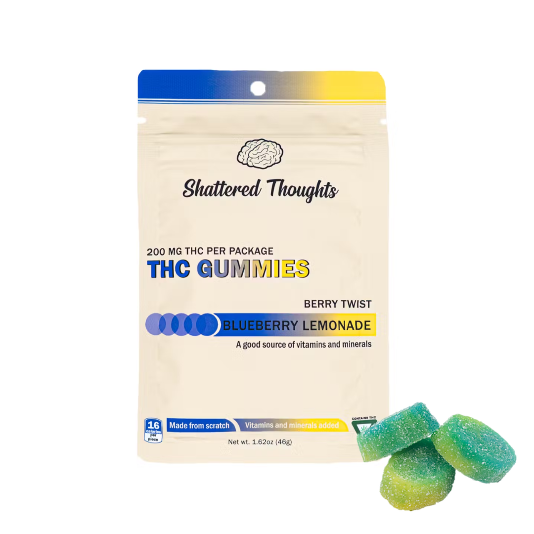 Photograph of product: Shattered Thoughts | Blueberry Lemonade Gummies | 10x20mg | 200mg