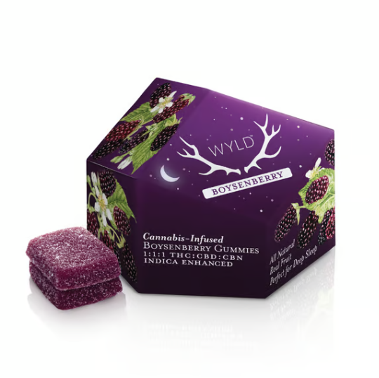 Photograph of product: Boysenberry - 1:1:1 TH-oui:CBD:CBN - 100mg - 10ct