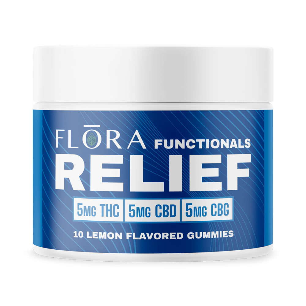 Photograph of product: Functionals | RELIEF | Lemon | 1:1:1 TH-oui:CBD:CBG (10-pack)