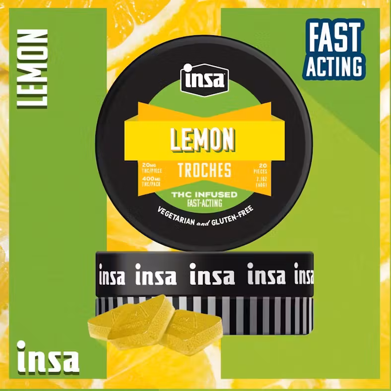Photograph of product: Lemon | 20mg RSO Troches | 20pk