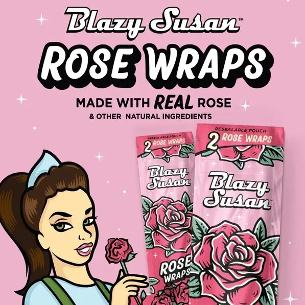 Photograph of product: Blazy Susan Rose Petal Hemp Wrap (2ct)