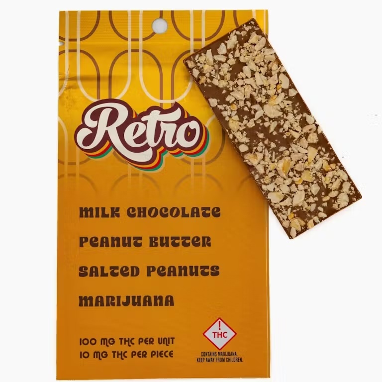 Photograph of product: Milk Chocolate Bar. Peanut Butter. Salted Peanuts - 100mg TH-oui
