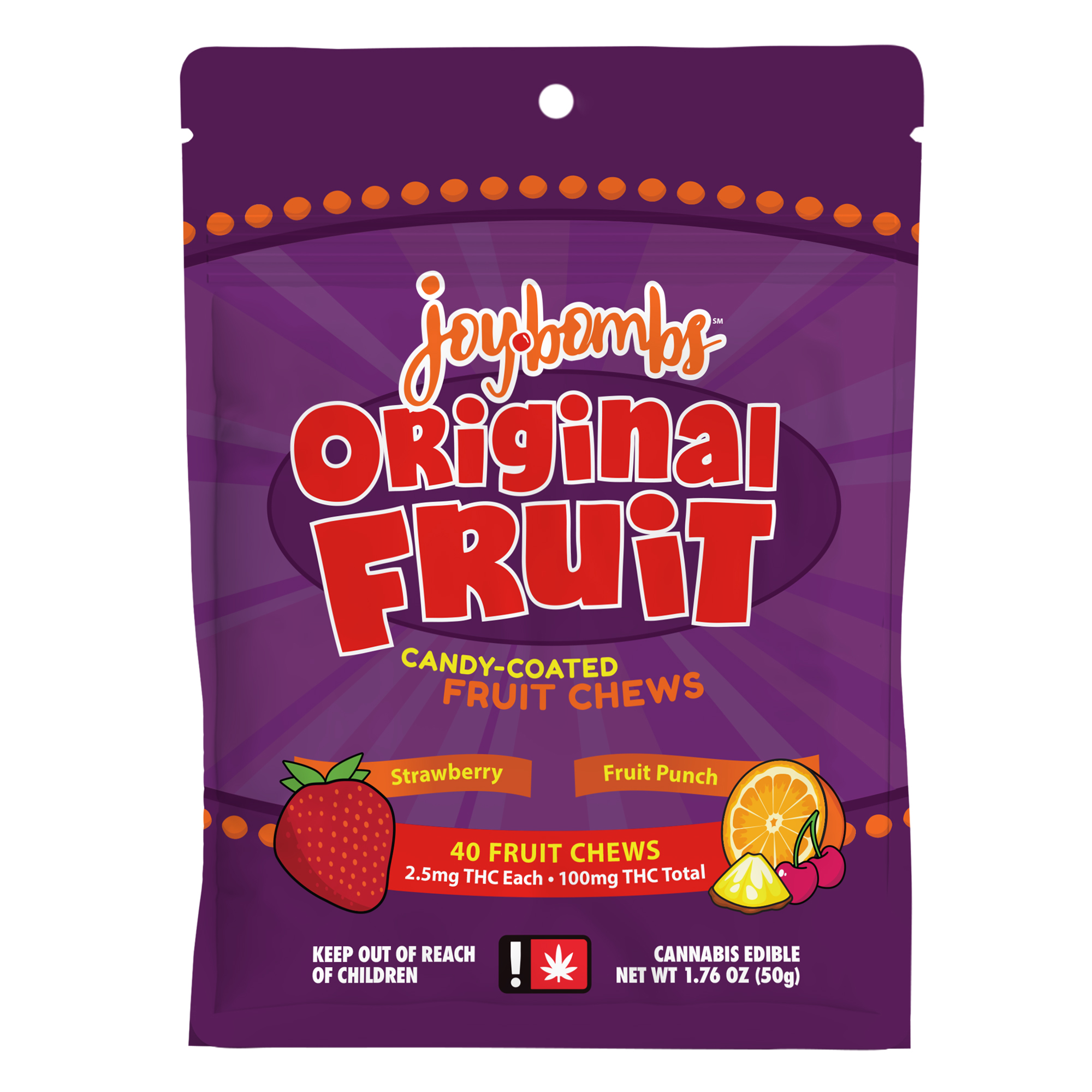 Photograph of product: Original Fruit Chews 40pk TH-oui 100MG