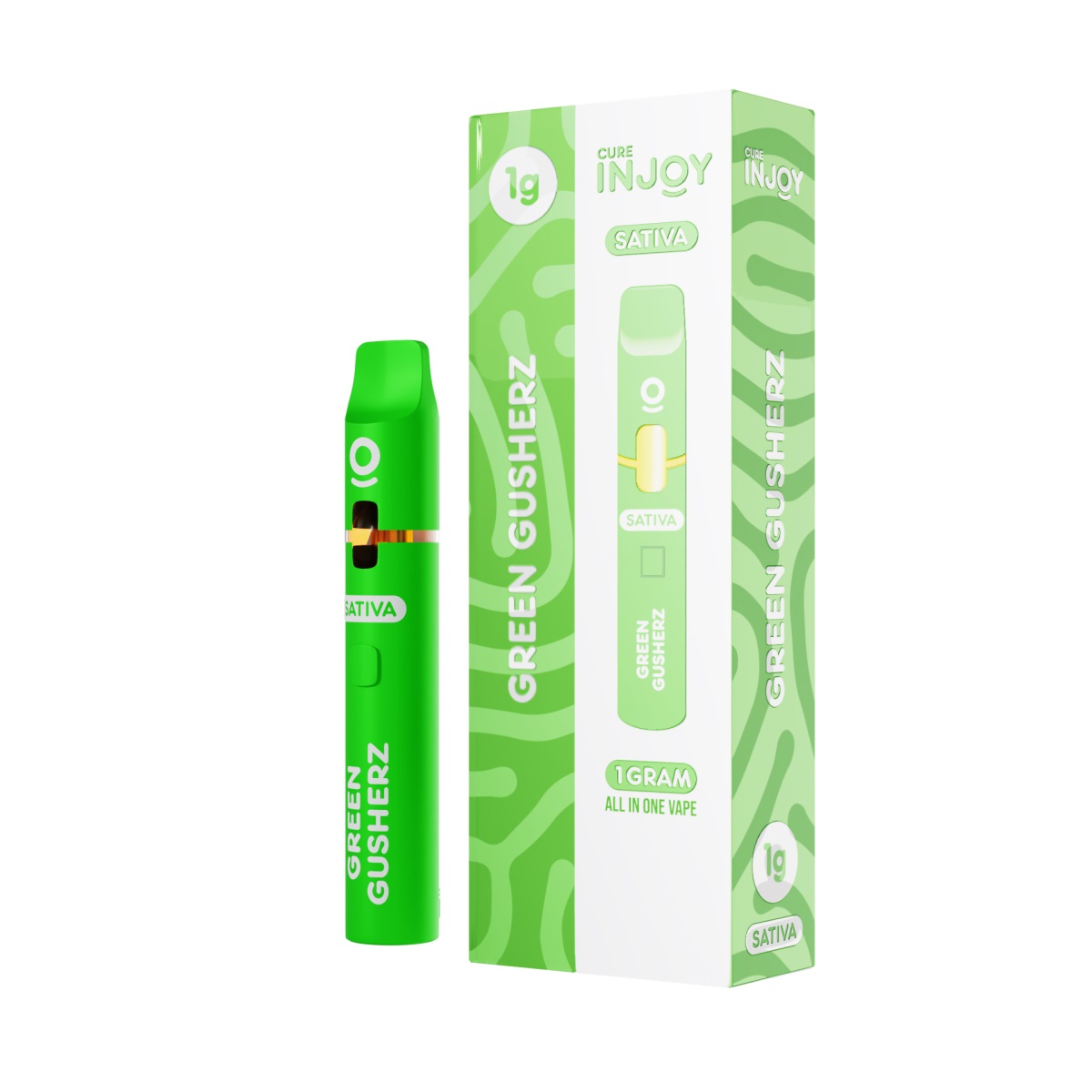 Photograph of product: Cure Injoy | Disposable Vape | Green Gusherz | 2g