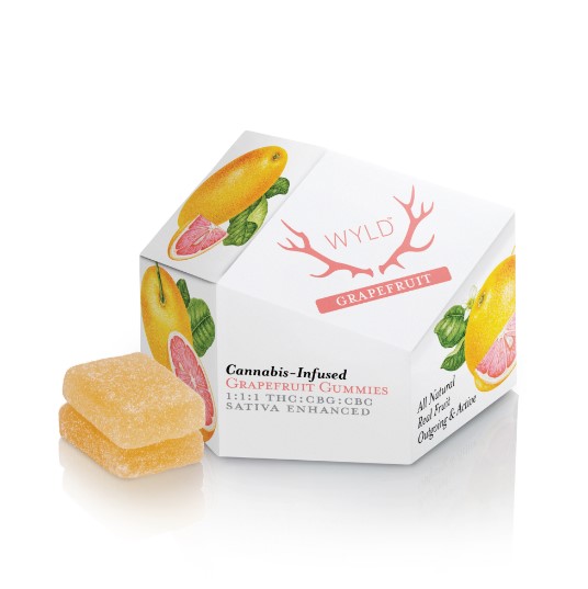Photograph of product: Gummies | Grapefruit | 1:1:1 (TH-oui:CBG:CBC) | 10 Pieces x 10mg
