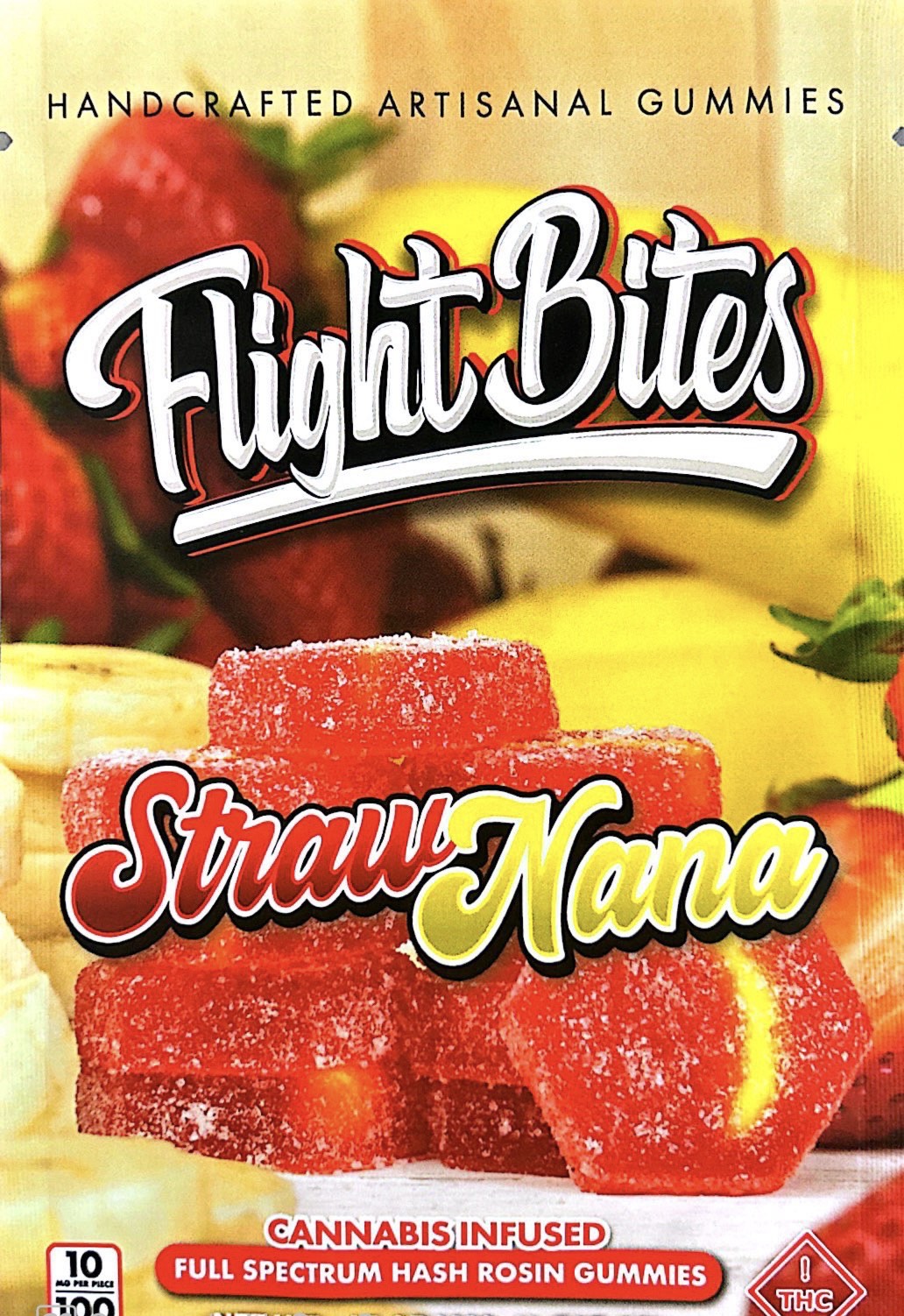 Photograph of product: Flight Bites | StrawNana Rosin Gummies | 100mg