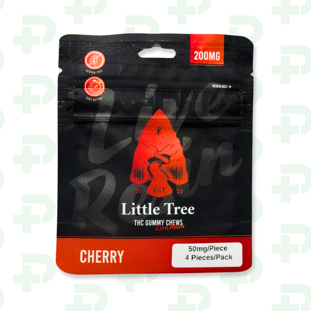 Photograph of product: Little Tree 200mg Live Resin Gummy Chews - Cherry