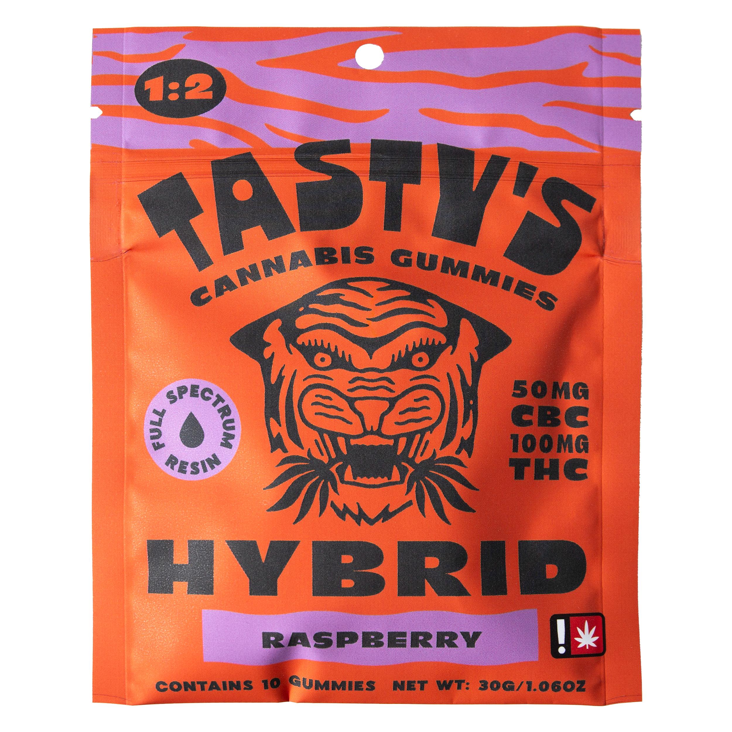 Photograph of product: Tasty's | Gummies 10pc | Raspberry 1:2 CBC