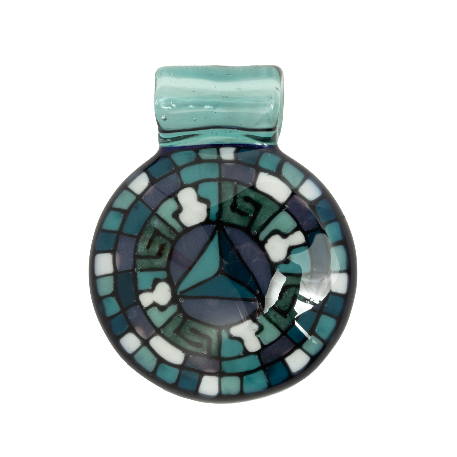 Photograph of product: Blue & White Disk Flip Pendant