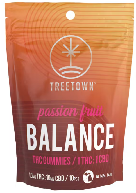 Photograph of product: TreeTown - Mood - Passion Fruit Balance 1:1 CBD (100mg)