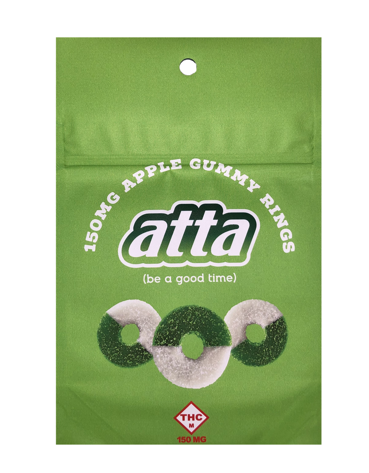 Photograph of product: Atta | Green Apple Gummy Rings | 150mg (6pk)