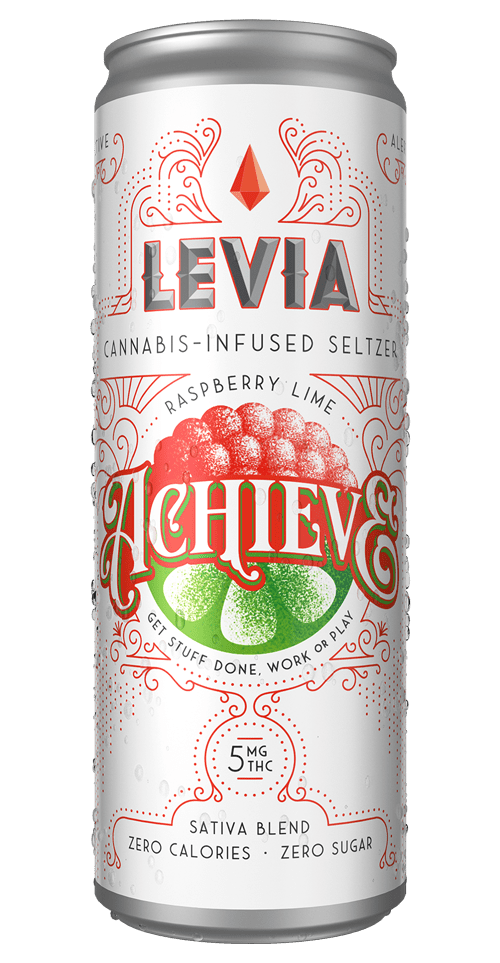 Photograph of product: Seltzer | Achieve (Raspberry Lime) | 5mg | Levia