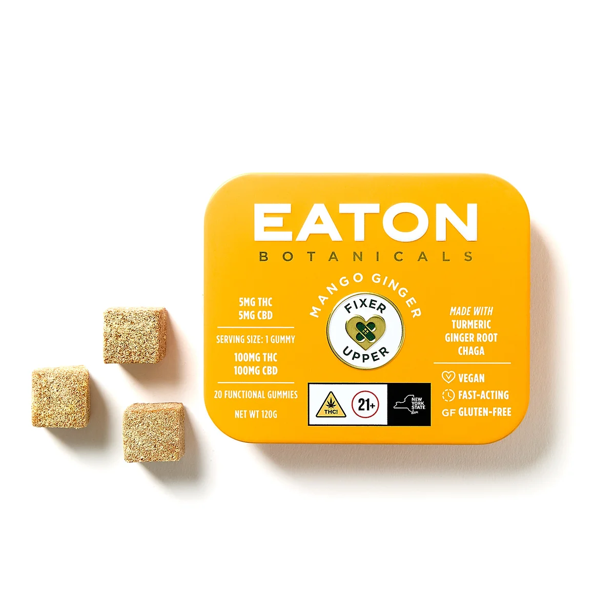 Photograph of product: Eaton | Gummies 20 Pack | Fixer Upper | Mango Ginger | 100mg