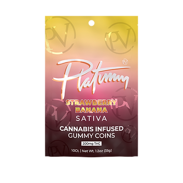 Photograph of product: Platinum Vape | Strawberry Banana | 200mg Gummies