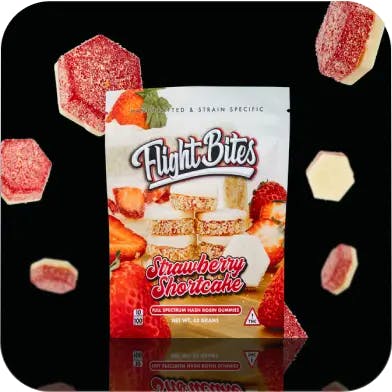 Photograph of product: Rosin Gummy - Flight Bites - Strawberry Shortcake - 10mg/pc - 100mg/un