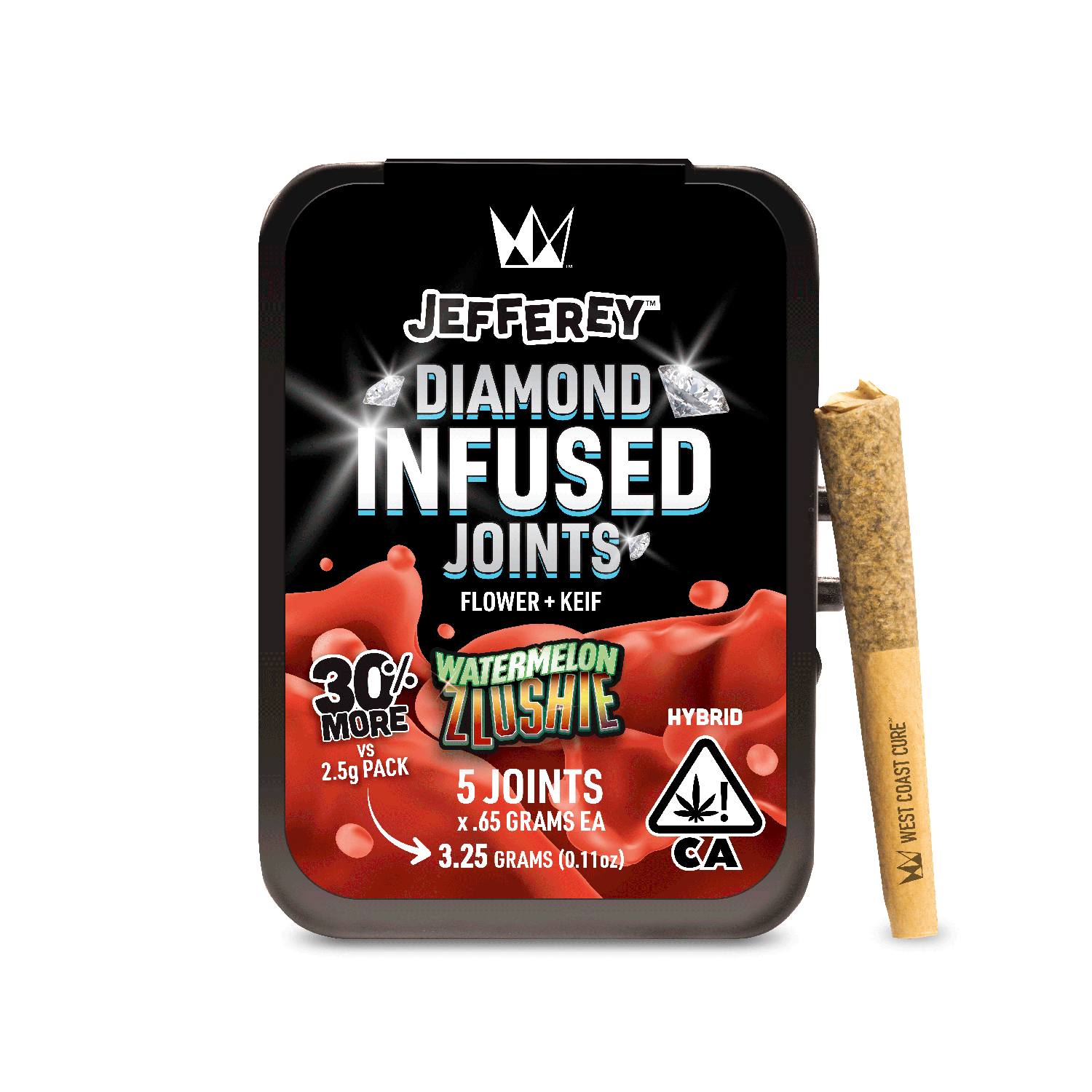 Photograph of product: Watermelon Zlushie Jefferey Infused Pre-Roll 0.65 x 5pk