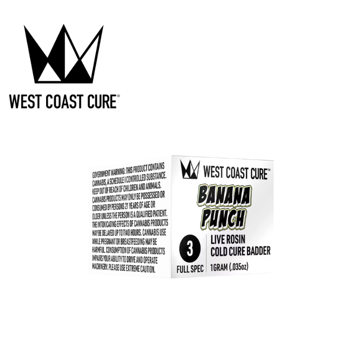 Photograph of product: BANANA PUNCH 1G TIER 3 COLD CURE ROSIN BADDER