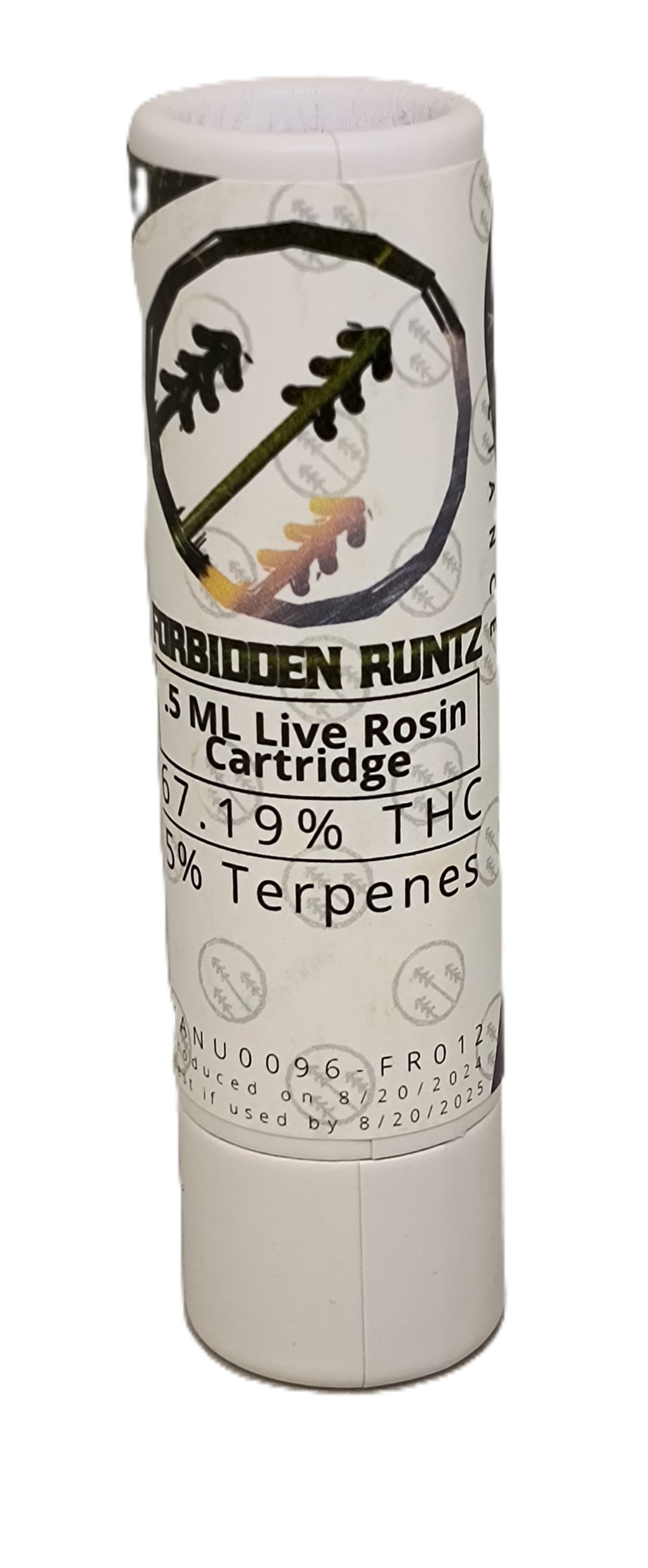 Photograph of product: Forbidden Runtz Live Rosin Cartridge | Treetop Alchemy