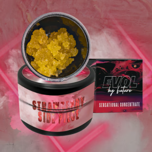 Photograph of product: EVOL Strawberry Side Piece Live Sugar 1g - Hybrid