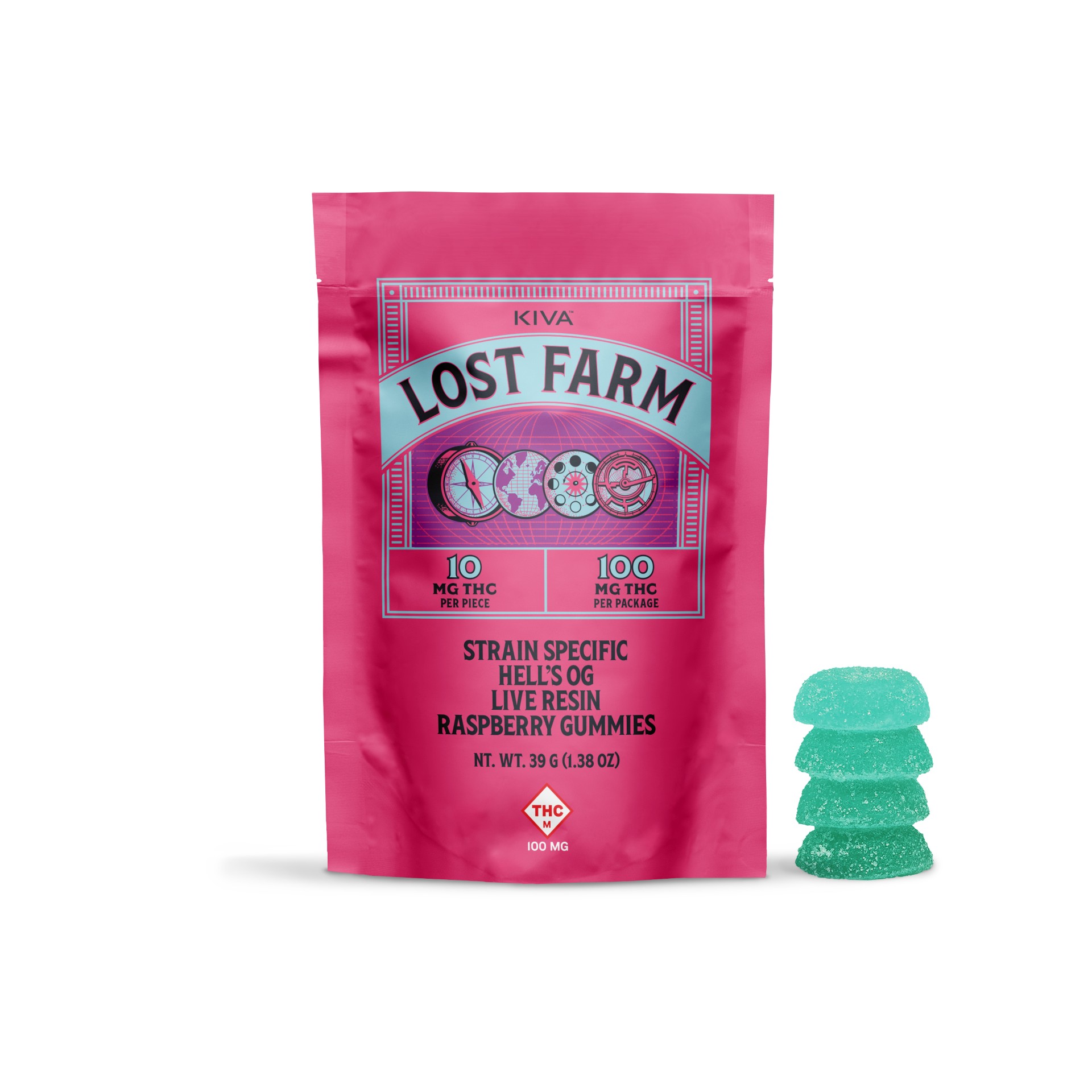 Photograph of product: Raspberry - Live Resin Hell's OG Gummies - 100mg