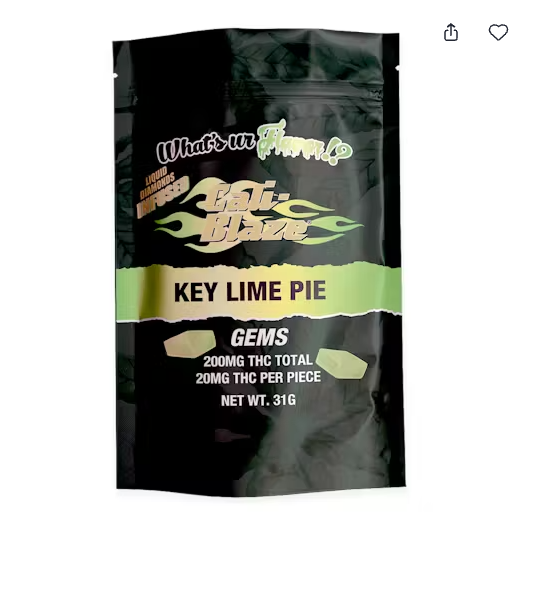 Photograph of product: Cali Blaze Key Lime Pie 200mg Gummy